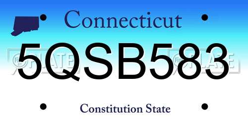 5QSB583 Connecticut License Plate