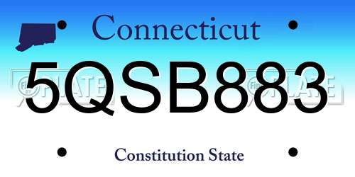 5QSB883 Connecticut License Plate