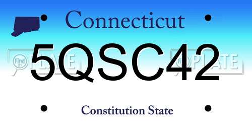 5QSC42 Connecticut License Plate