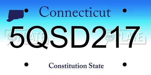 5QSD217 Connecticut License Plate