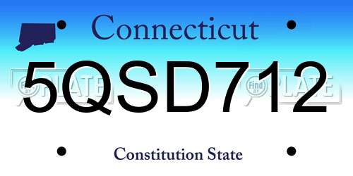5QSD712 Connecticut License Plate