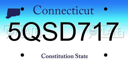 5QSD717 Connecticut License Plate