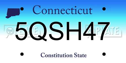 5QSH47 Connecticut License Plate