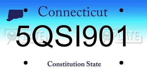 5QSI901 Connecticut License Plate
