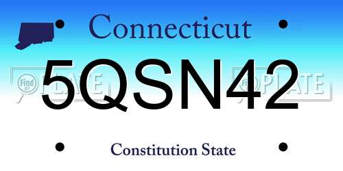 5QSN42 Connecticut License Plate