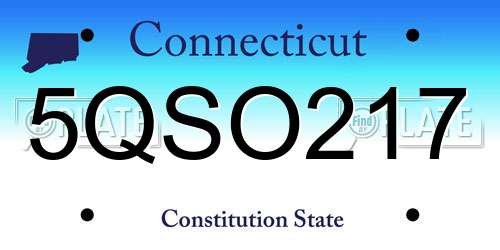 5QSO217 Connecticut License Plate