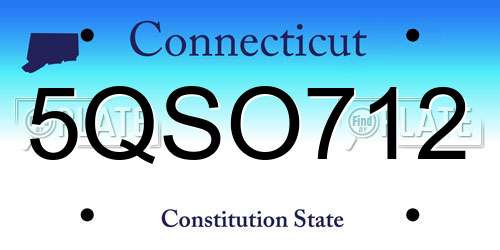 5QSO712 Connecticut License Plate