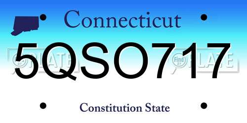 5QSO717 Connecticut License Plate