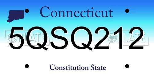 5QSQ212 Connecticut License Plate