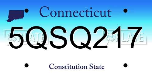5QSQ217 Connecticut License Plate
