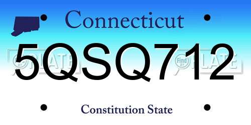 5QSQ712 Connecticut License Plate