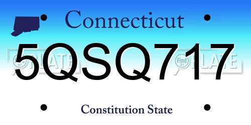 5QSQ717 Connecticut License Plate