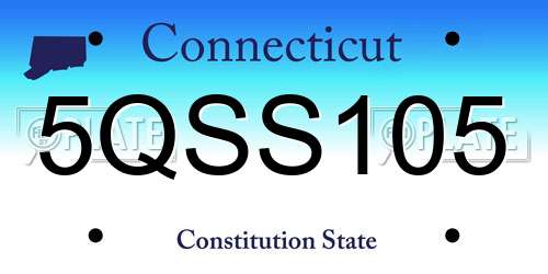 5QSS105 Connecticut License Plate