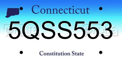 5QSS553 Connecticut License Plate