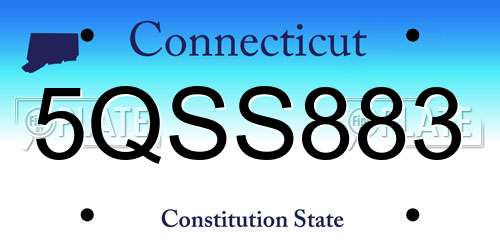 5QSS883 Connecticut License Plate
