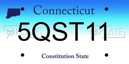 5QST11 Connecticut License Plate