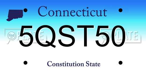 5QST50 Connecticut License Plate