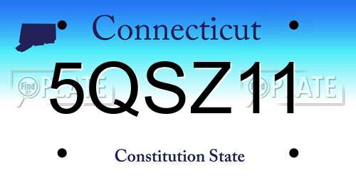 5QSZ11 Connecticut License Plate