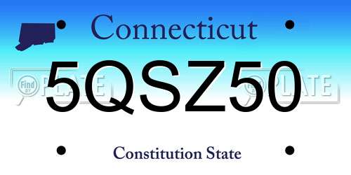 5QSZ50 Connecticut License Plate