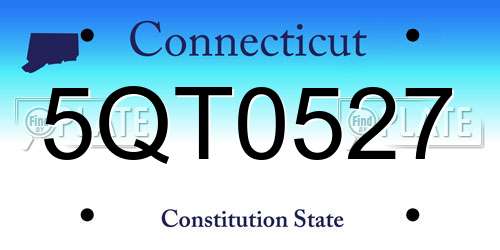 5QT0527 Connecticut License Plate