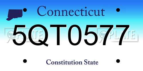 5QT0577 Connecticut License Plate