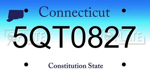5QT0827 Connecticut License Plate