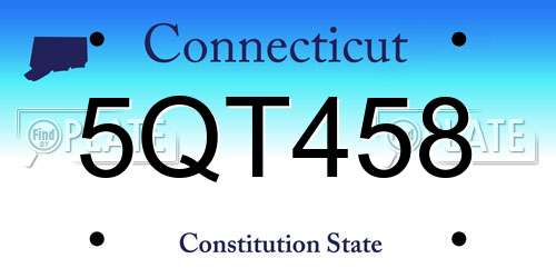 5QT458 Connecticut License Plate