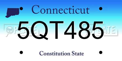 5QT485 Connecticut License Plate