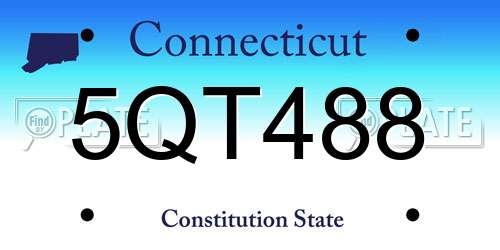 5QT488 Connecticut License Plate