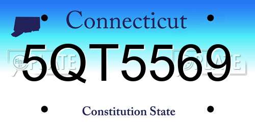 5QT5569 Connecticut License Plate