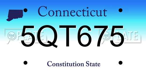 5QT675 Connecticut License Plate