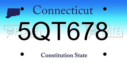 5QT678 Connecticut License Plate