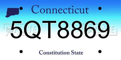 5QT8869 Connecticut License Plate