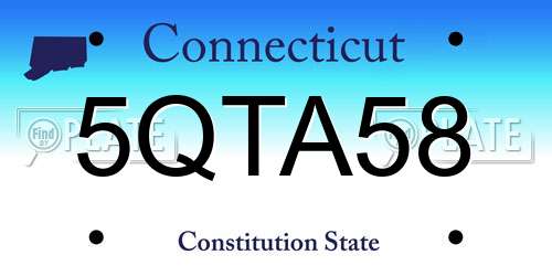 5QTA58 Connecticut License Plate