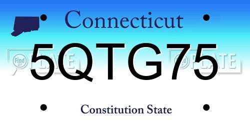 5QTG75 Connecticut License Plate