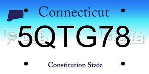 5QTG78 Connecticut License Plate