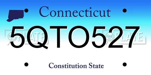 5QTO527 Connecticut License Plate