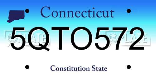 5QTO572 Connecticut License Plate