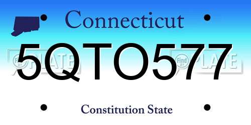 5QTO577 Connecticut License Plate