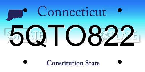 5QTO822 Connecticut License Plate