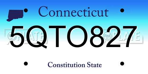 5QTO827 Connecticut License Plate
