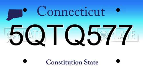 5QTQ577 Connecticut License Plate