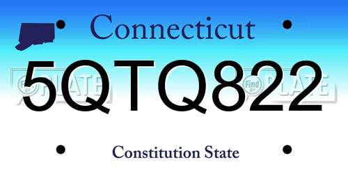 5QTQ822 Connecticut License Plate