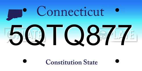 5QTQ877 Connecticut License Plate