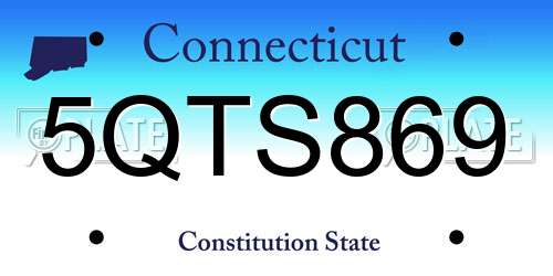 5QTS869 Connecticut License Plate