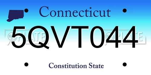 5QVT044 Connecticut License Plate