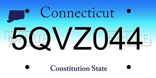 5QVZ044 Connecticut License Plate