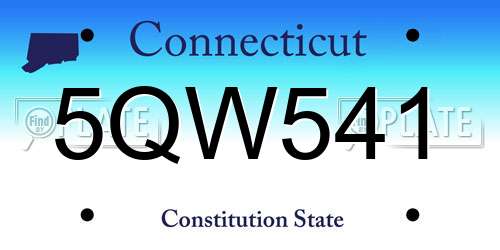 5QW541 Connecticut License Plate