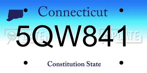 5QW841 Connecticut License Plate