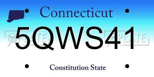 5QWS41 Connecticut License Plate
